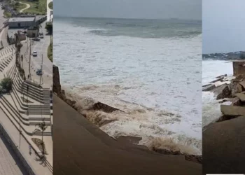 El mar gana la batalla en Salina Cruz: colapsa mirador de Playa Abierta tras días de oleaje extremo