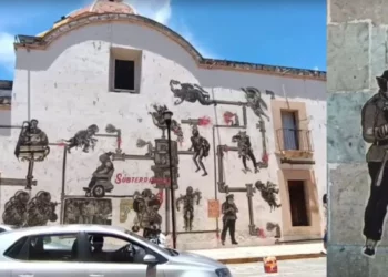 VIDEO | ¡Arte urbano y memoria! Esténciles conmemoran 20 años del fallido desalojo de la CNTE en Oaxaca