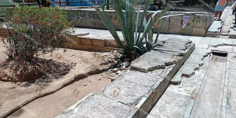 Fotos: Jesús Santiago // Los daños causados a la plazuela del Carmen Alto.