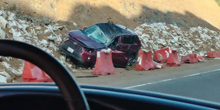 Foto: redes sociales // El accidente de una camioneta Toyota cerca de Nochixtlán, el 18 de julio.