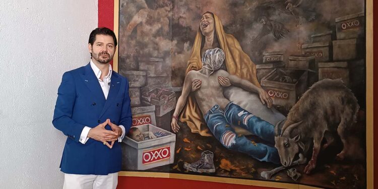 Foto: Lisbeth Mejía Reyes // En "Origen", Kampf reúne pintura y escultura, dos de las disciplinas que ha desarrollado en su carrera a la par del muralismo.