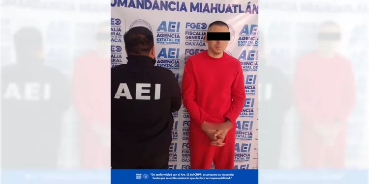 El imputado R.M.L.A. fue capturado en Miahuatlán.