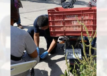 El percance vehicular se registró en la intersección de las calles Pino y Framboyanes.