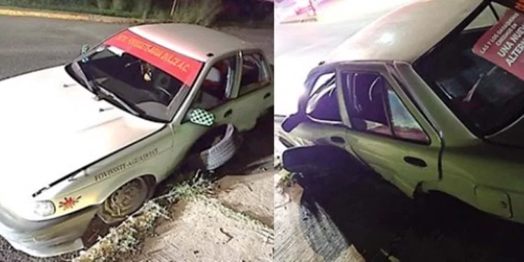 El taxi sufrió destrozos de consideración en el lado del piloto.