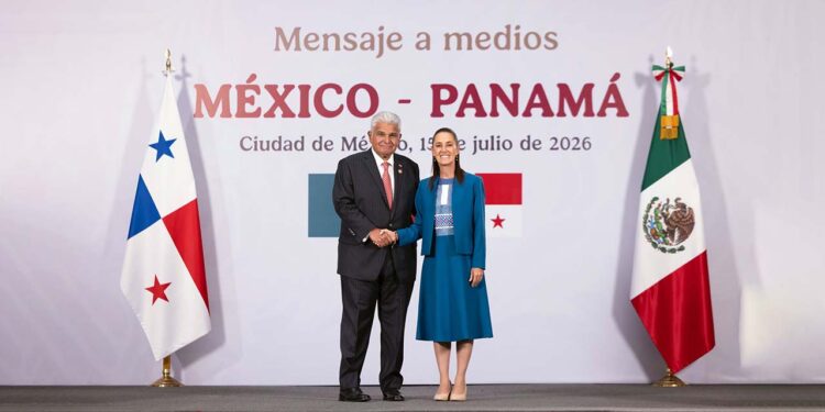 Foto: Presidencia de la República // José Raúl Mulino Quintero, presidente de Panamá y la presidenta de México, Claudia Sheinbaum Pardo.