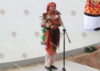 La representante de la Diosa Centéotl, invitó al público a reconocer que la Guelaguetza es una expresión viva de la identidad y la resistencia de los pueblos de Oaxaca.