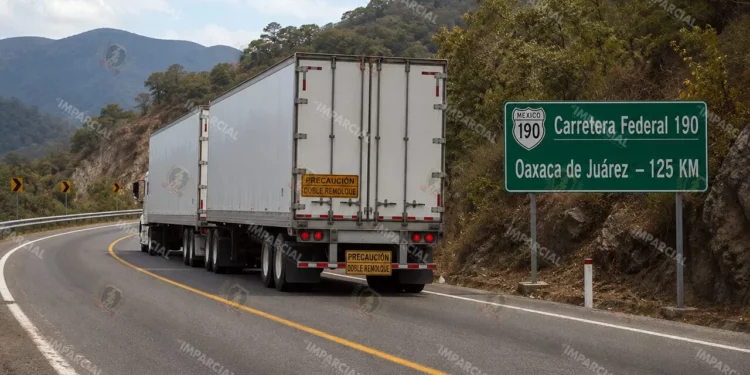 Foto: IA – ilustrativa // Buscan que los vehículos pesados de doble remolque no excedan los límites de velocidad establecidos y se apliquen las sanciones correspondientes.