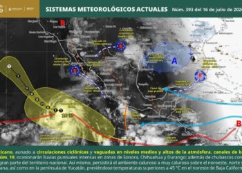 Lluvias se concentrarán en cuatro regiones de Oaxaca; persisten calor intenso y oleaje elevado