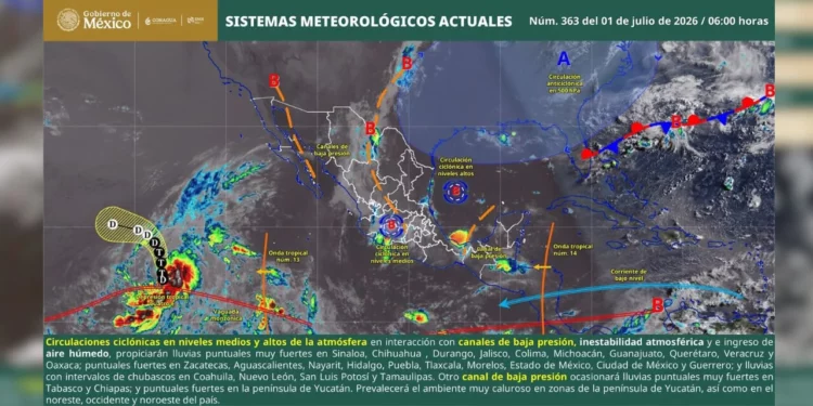 Nueva onda tropical eleva el riesgo de lluvias y tormentas en Oaxaca