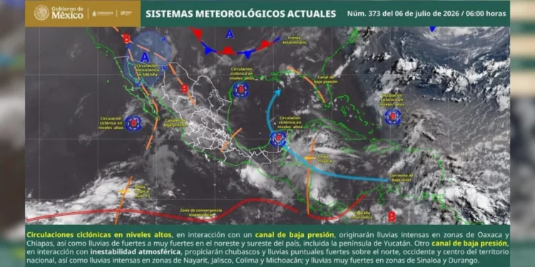 Oaxaca enfrentará una tarde de lluvias intensas, tormentas eléctricas y oleaje peligroso