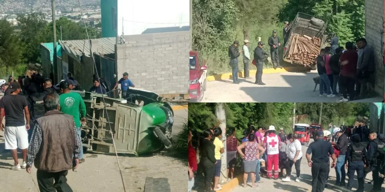 Momentos de terror en San Antonio de la Cal: camioneta sin frenos impacta mototaxi y provoca volcadura
