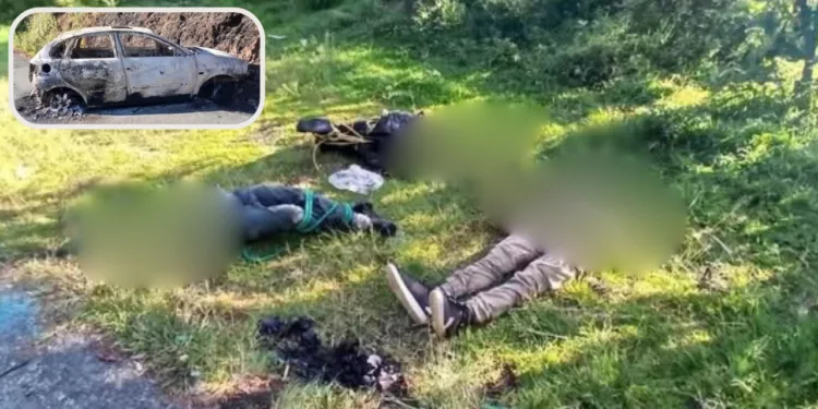 ¡Abominable hallazgo! Tres hombres ejecutados junto a vehículo calcinado en la ruta Juquila–El Vidrio