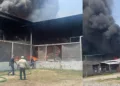 Fuerte incendio devora bodega de exportadora de mangos en Chahuites