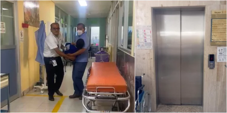 Foto: Tomada de video // Enfermeros deben subir cargando a menores intubados, denuncian padres de pacientes.