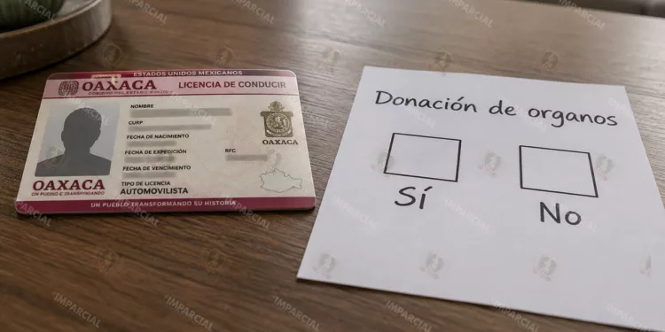 En la licencia de conducir, anuencia para donar órganos