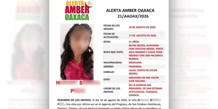 Tras ser localizada, este miércoles 19 de agosto fue presentada ante la autoridad ministerial en Tlaxiaco