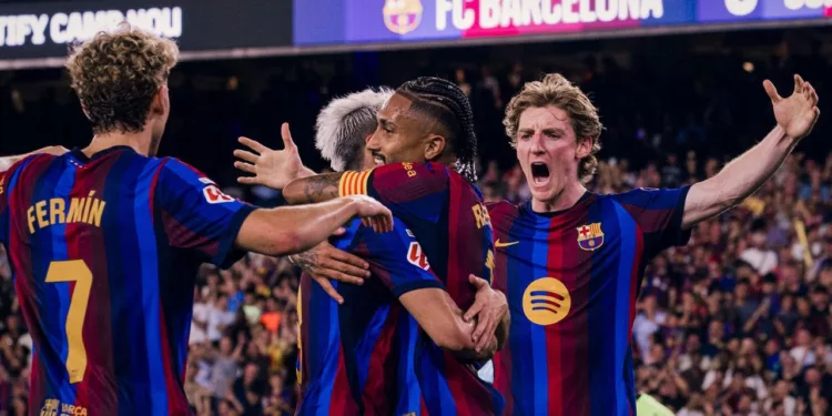 Golpe de autoridad: Barcelona vence 2-0 al Athletic con goles de Raphinha y Fermín