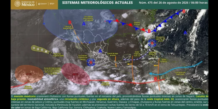 Lluvias y tormentas golpearán dos regiones de Oaxaca; el mar también se agita