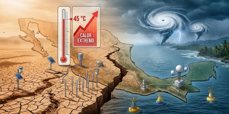 México, entre dos fuegos: vigilan dos posibles ciclones mientras el calor supera los 45 °c