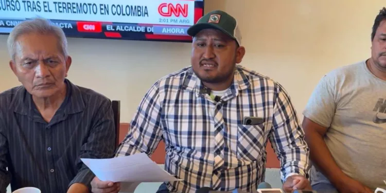 Este martes comuneros zoques realizaron una conferencia de prensa.
