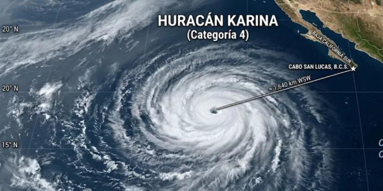 Huracán Karina llega a Categoría 4 y amenaza las costas de México