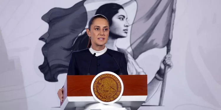 La presidenta Claudia Sheinbaum Pardo durante la presentación de la iniciativa.