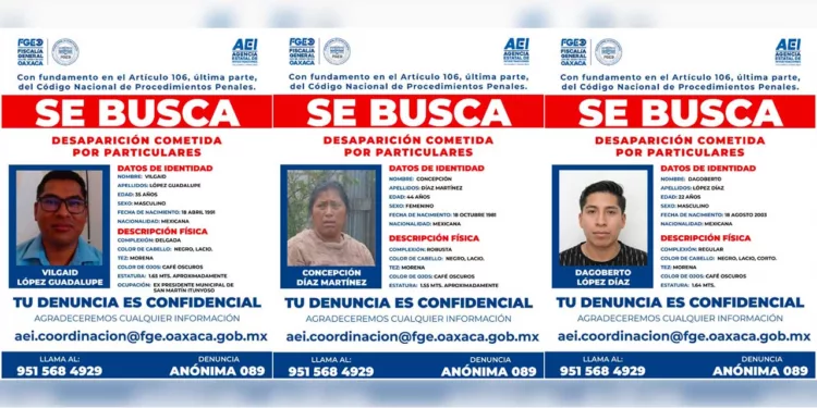 La Interpol activó fichas rojas de localización internacional en contra de la ciudadana Concepción Díaz Martínez y del expresidente de San Martín Itunyoso, Vilgaid López Guadalupe.