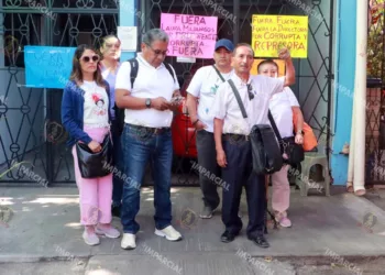 Foto: Adrián Gaytán // Los líderes de sindicatos municipales con denuncias por el manejo del Fondo de Pensiones.
