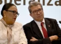 Foto: Cámara de Diputados // Rosa Icela Rodríguez, secretaria de Gobernación y Ricardo Monreal.
