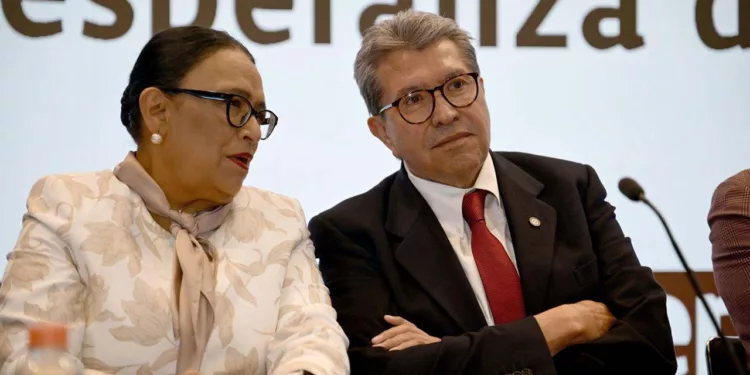 Foto: Cámara de Diputados // Rosa Icela Rodríguez, secretaria de Gobernación y Ricardo Monreal.