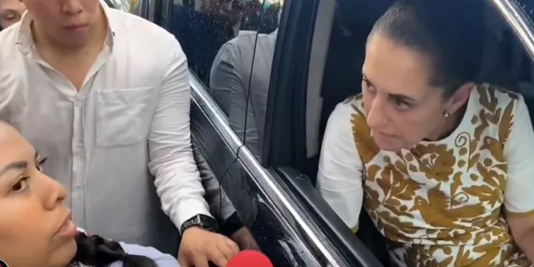 Foto: tomada de video // Yenni Araceli Pérez obtuvo de Claudia Sheinbaum fecha para mesa de negociación.
