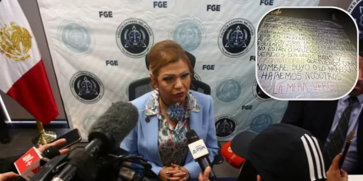 Narcomanta y cabeza de cerdo: amenaza sacude a la fiscalía de Baja California!