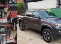 Momento en que la camioneta Tacoma es robada