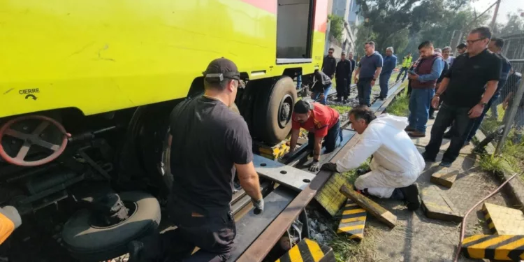 Se descarrila vagón del Metro antes de iniciar servicio en Línea 3
