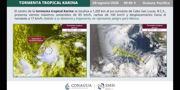 Karina crece en el Pacífico: va rumbo a huracán mayor, pero México queda fuera de su camino