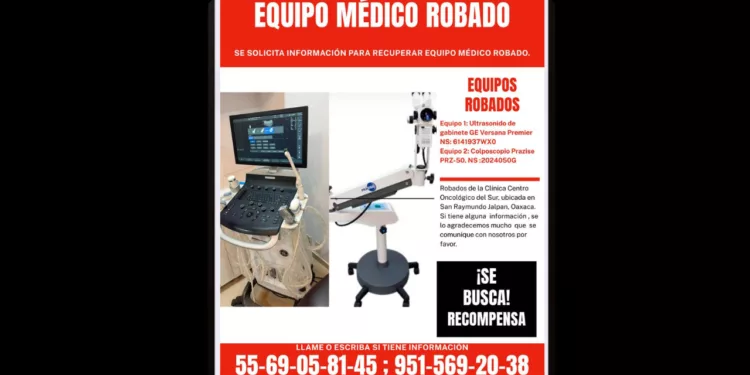 Roban equipo médico en centro oncológico de Oaxaca; piden ayuda para recuperarlo