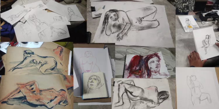 ¡Sin censura y sin reglas! Artistas recuperan en Oaxaca las sesiones de dibujo al desnudo con total libertad
