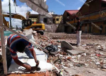 Foto: Archivo El Imparcial // El centro de Juchitán bajo los escombros luego del sismo de 7 de septiembre.