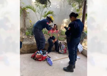 Paramédicos estabilizaron y trasladaron a la joven a un nosocomio tras sufrir una severa herida en el cráneo.