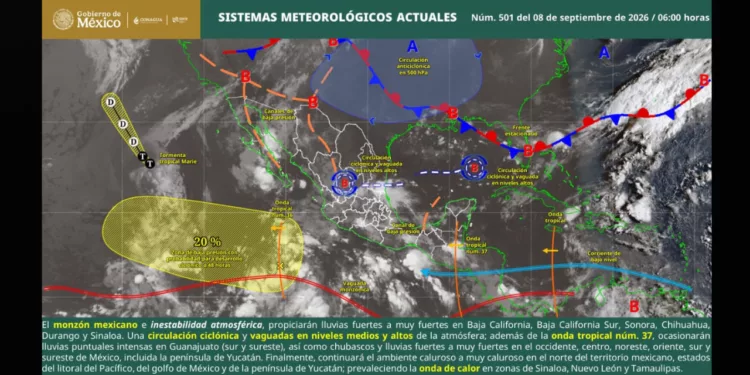 Oaxaca enfrenta jornada de lluvias y tormentas; advierten riesgos en carreteras y zonas montañosas