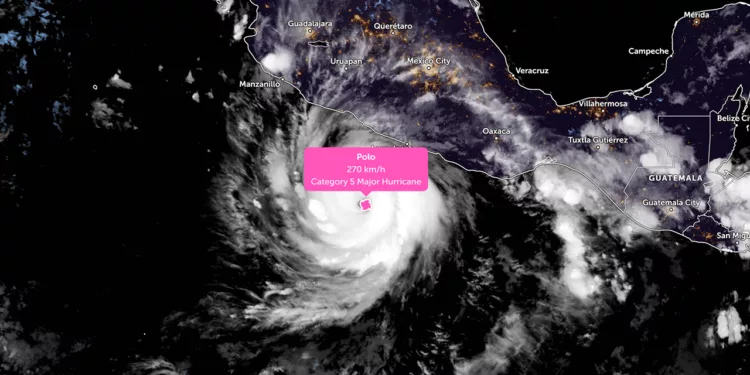 Huracán Polo, con situación crítica; no afectará a Oaxaca