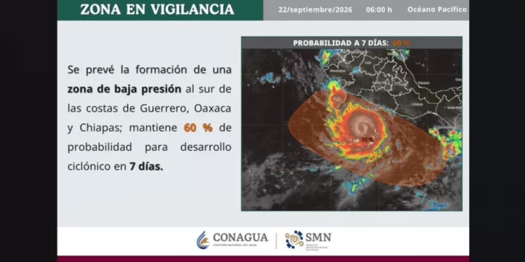 Nueva zona de baja presión pone bajo vigilancia a Oaxaca y el Pacífico sur