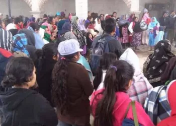 Foto: redes sociales // Desplazados de Guadalupe Victoria que recibieron refugio en el municipio de San Pedro Ocotepec.