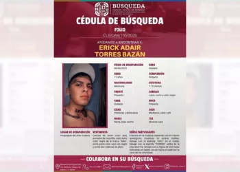 Erick Adair Torres Bazán, de 17 años de edad, hace un año y cinco meses; autoridades y familiares piden apoyo para localizarlo.