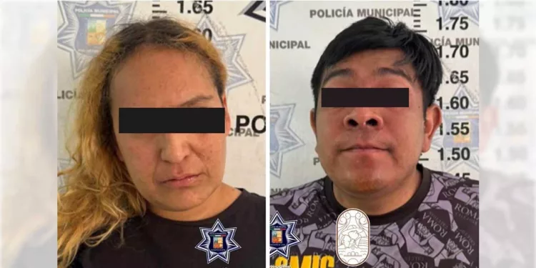 La pareja fue trasladada y quedó a disposición de la Fiscalía Local.