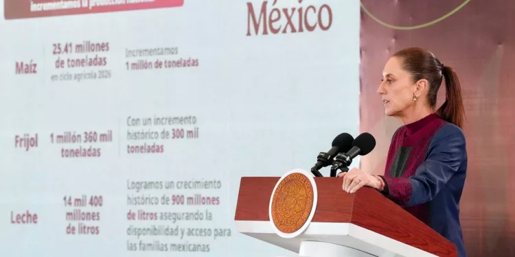 La presidenta encabezó la presentación de los avances agrícolas y ganaderos nacionales desde el estado de Zacatecas.