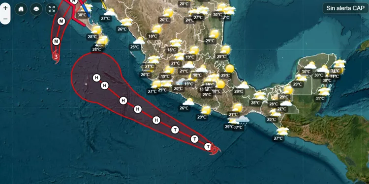 Se forma la tormenta tropical dieciocho-E frente a las costa de Oaxaca y Guerrero.
