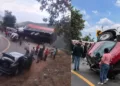 VIDEO | ¡SE SALVÓ DE MILAGRO! Torton queda al borde del barranco tras brutal choque rumbo a Ixtlán