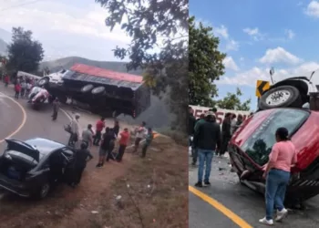 VIDEO | ¡SE SALVÓ DE MILAGRO! Torton queda al borde del barranco tras brutal choque rumbo a Ixtlán