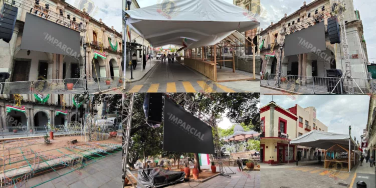 Oaxaca alista el zócalo para el grito: pantallas, pirotecnia y comida gratuita